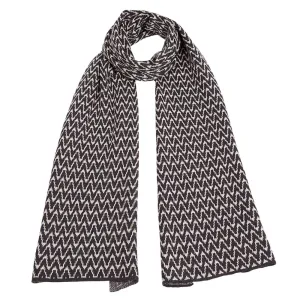 Zig Zag Wool Scarf - Slate Grey